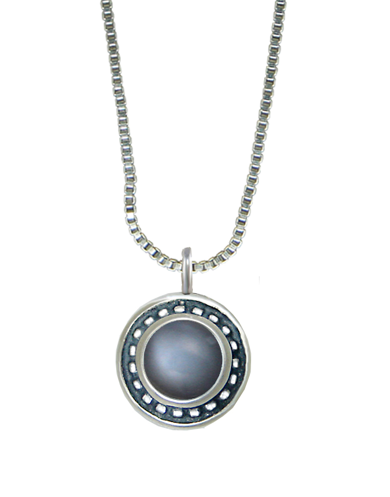 Sterling Silver Little Grey Moonstone Pendant Necklace